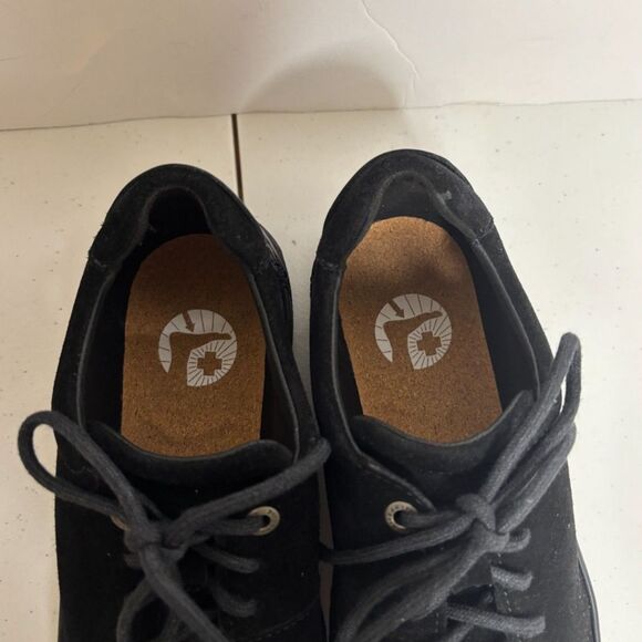 Birkenstock Honnef Low Black Leather Suede Cork Shoes Sneakers - Picture 5 of 10